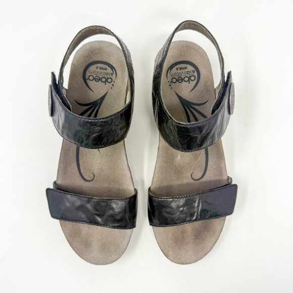 Abeo Una Black Cork Wedge Sandals Size 8.5 Narrow Orthopedic Comfortcore Travel - Picture 4 of 12